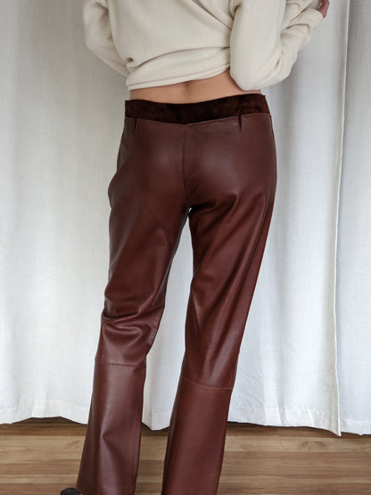 Luxurious Vintage Chocolate Leather Pants