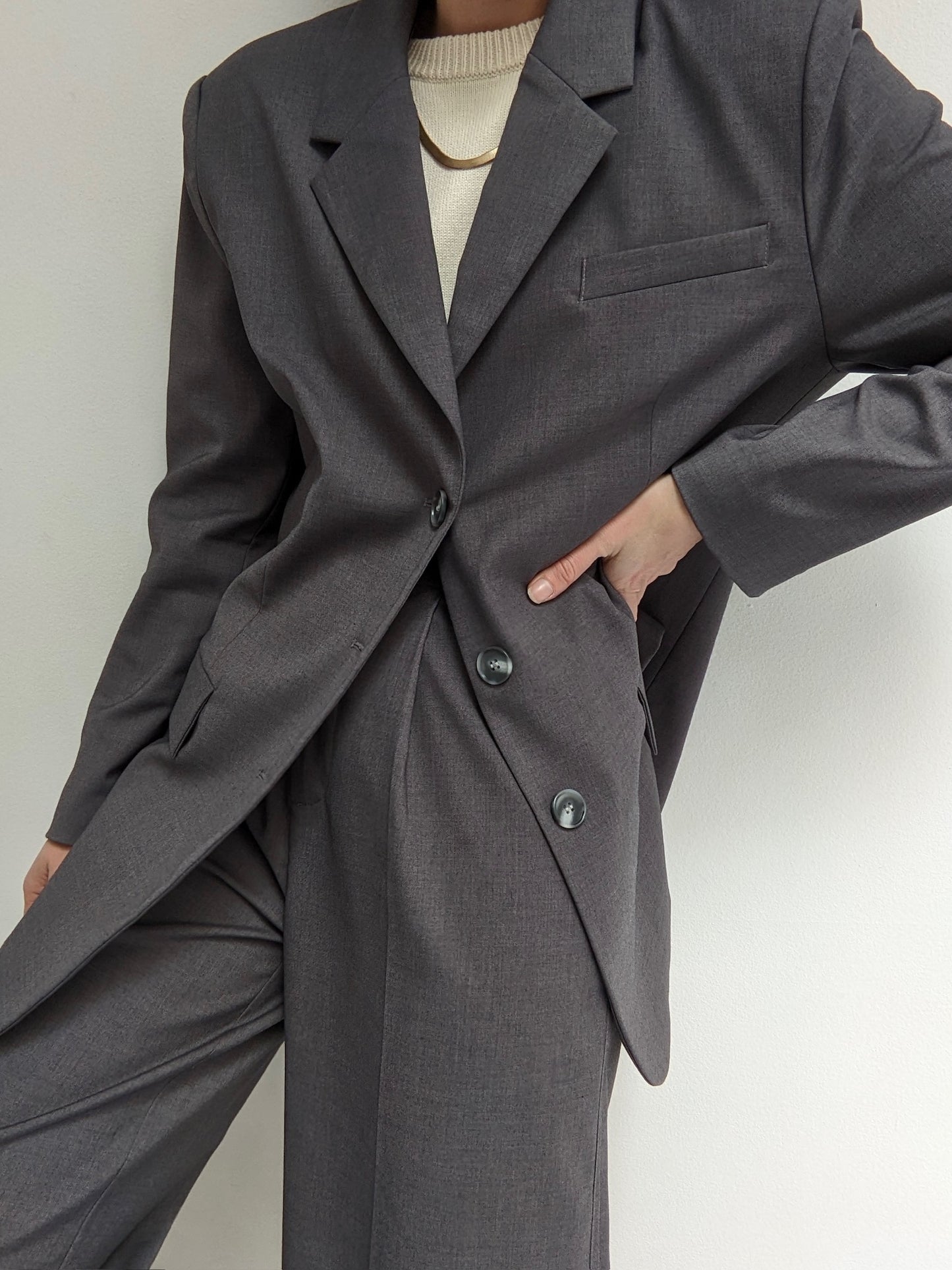 Smooth Graphite Pantsuit