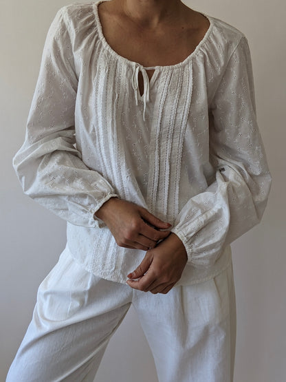 Vintage Ivory Eyelet Blouse