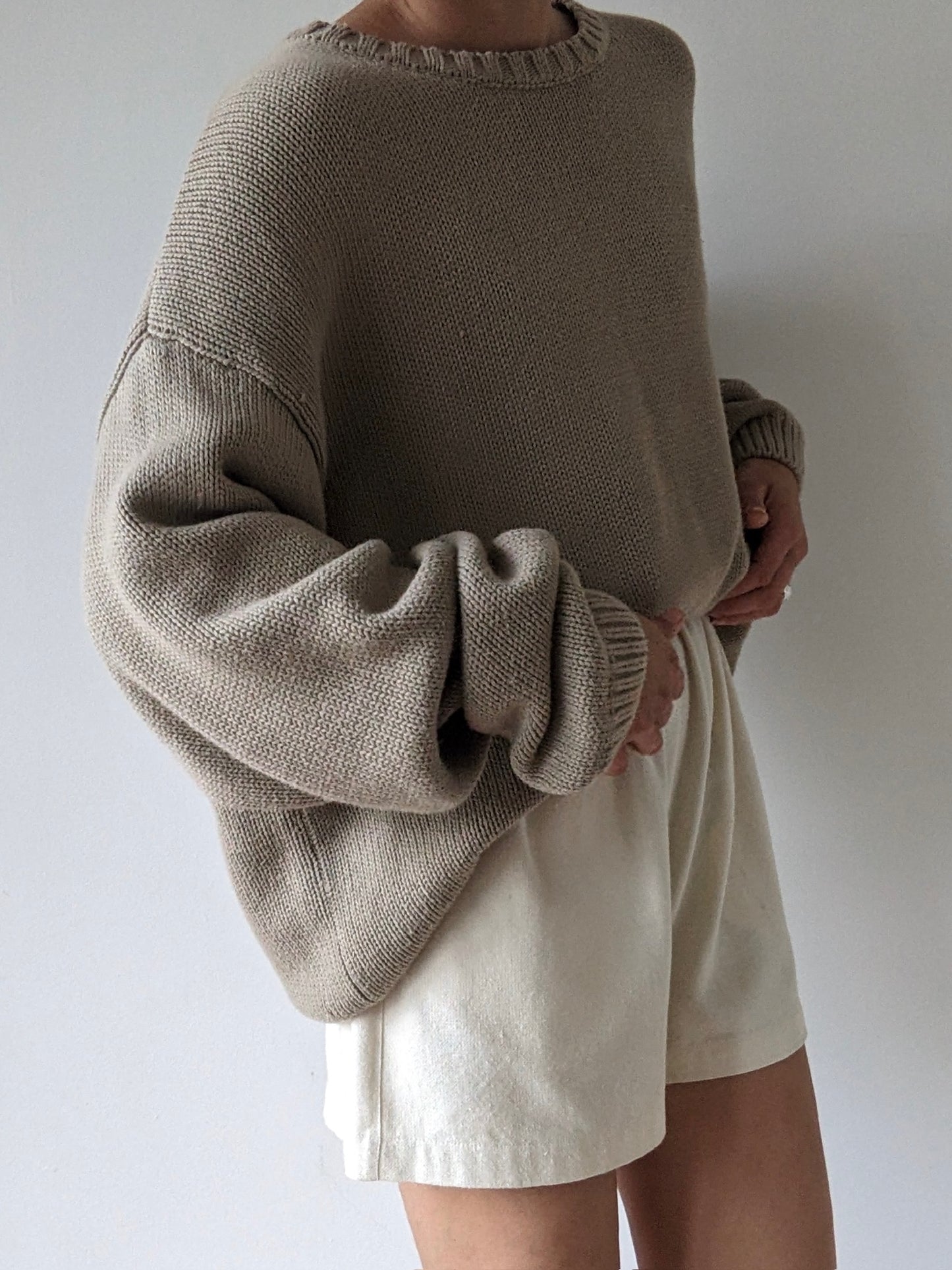 Vintage Latte Cotton Sweater