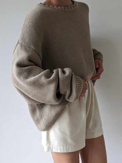 Vintage Latte Cotton Sweater