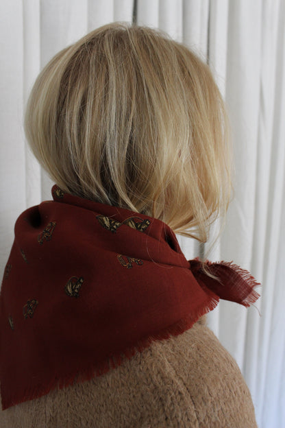 Vintage Ralph Lauren Rust Equestrian Themed Scarf