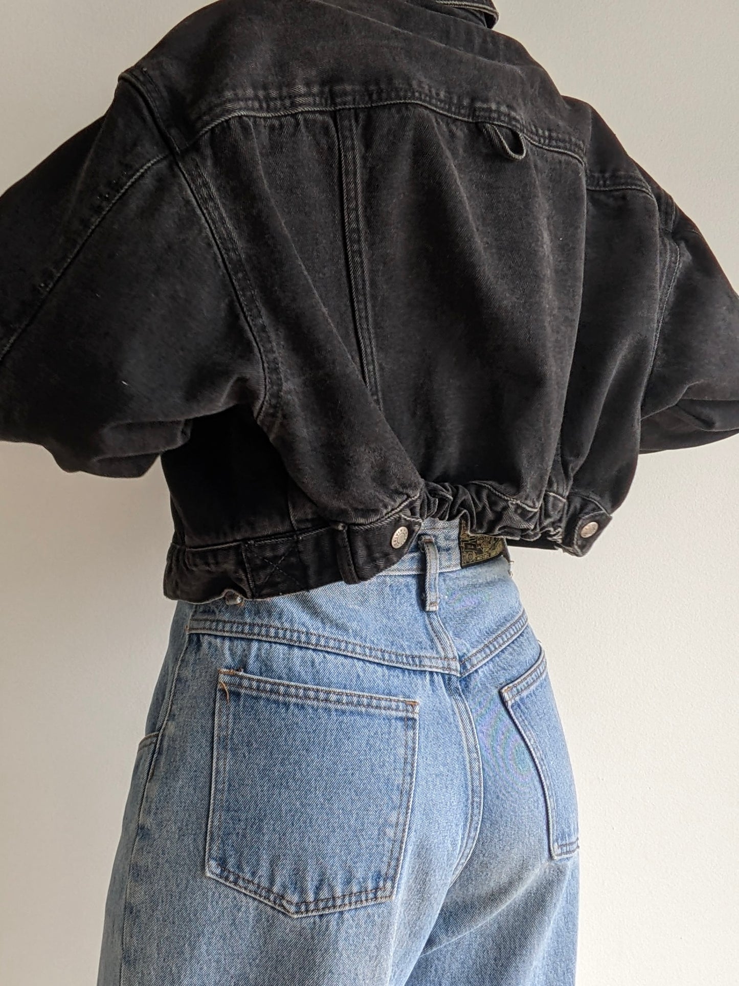 Vintage Calvin Klein Black Cropped Denim Jacket