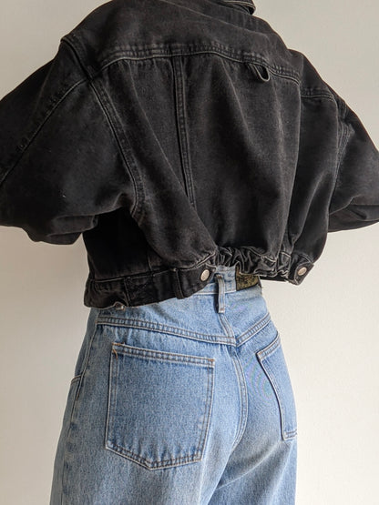 Vintage Calvin Klein Black Cropped Denim Jacket