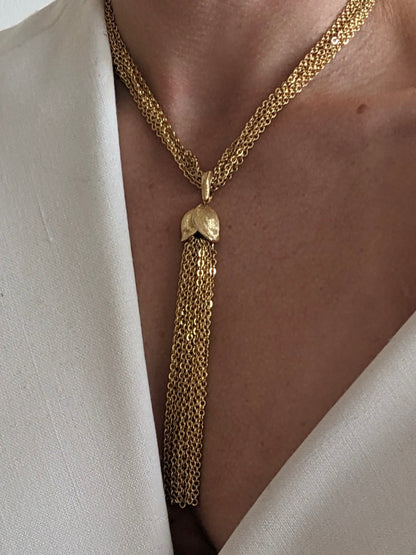 Vintage Gold Chain Tassel Necklace