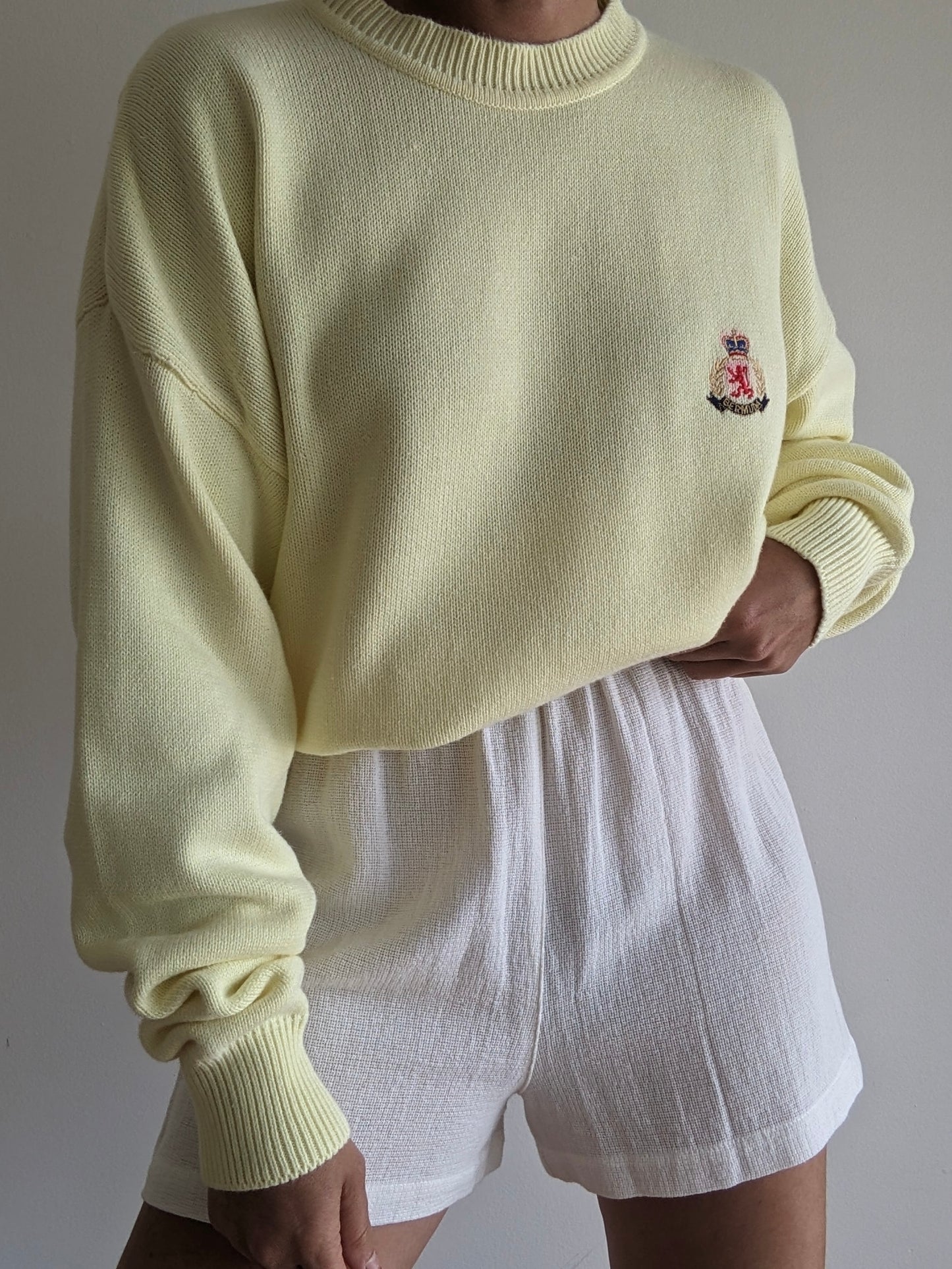 Vintage Embroidered Bermuda Cotton Sweater