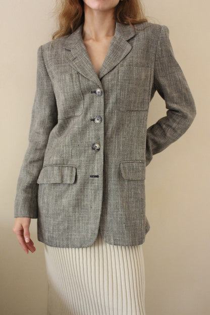 Vintage Woven Flax Blazer