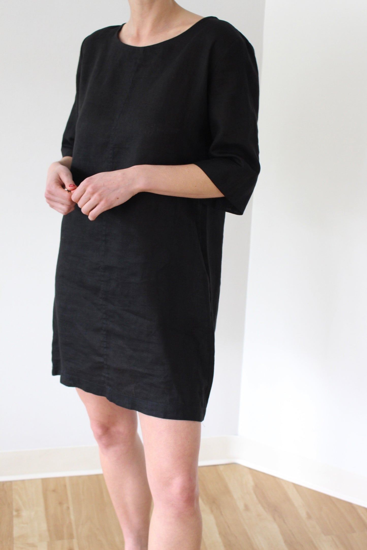 Vintage Onyx Linen Dress