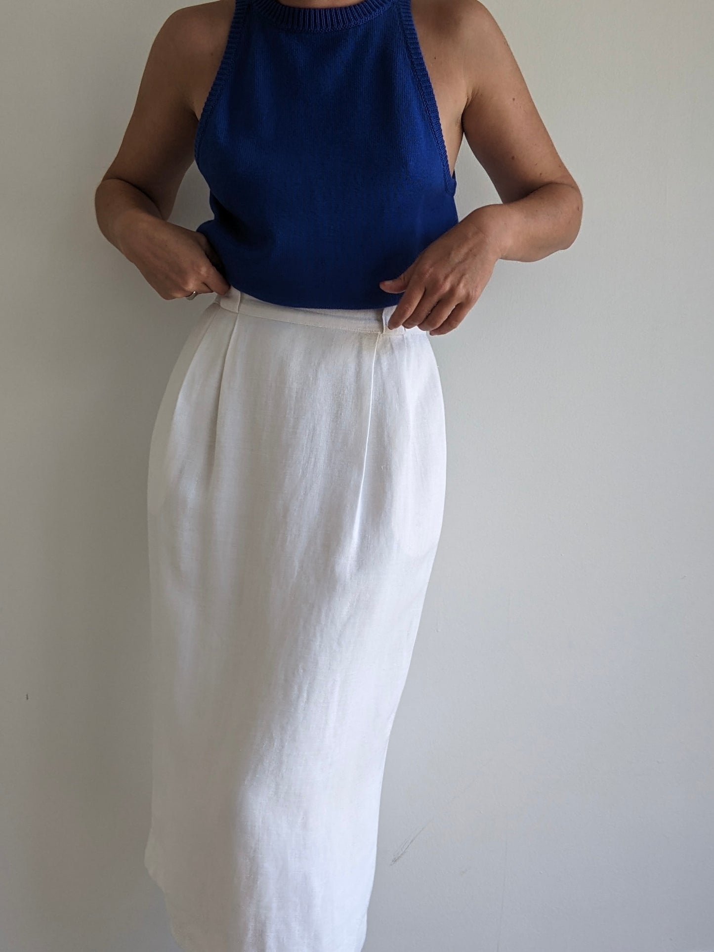 Vintage Ivory Linen Skirt