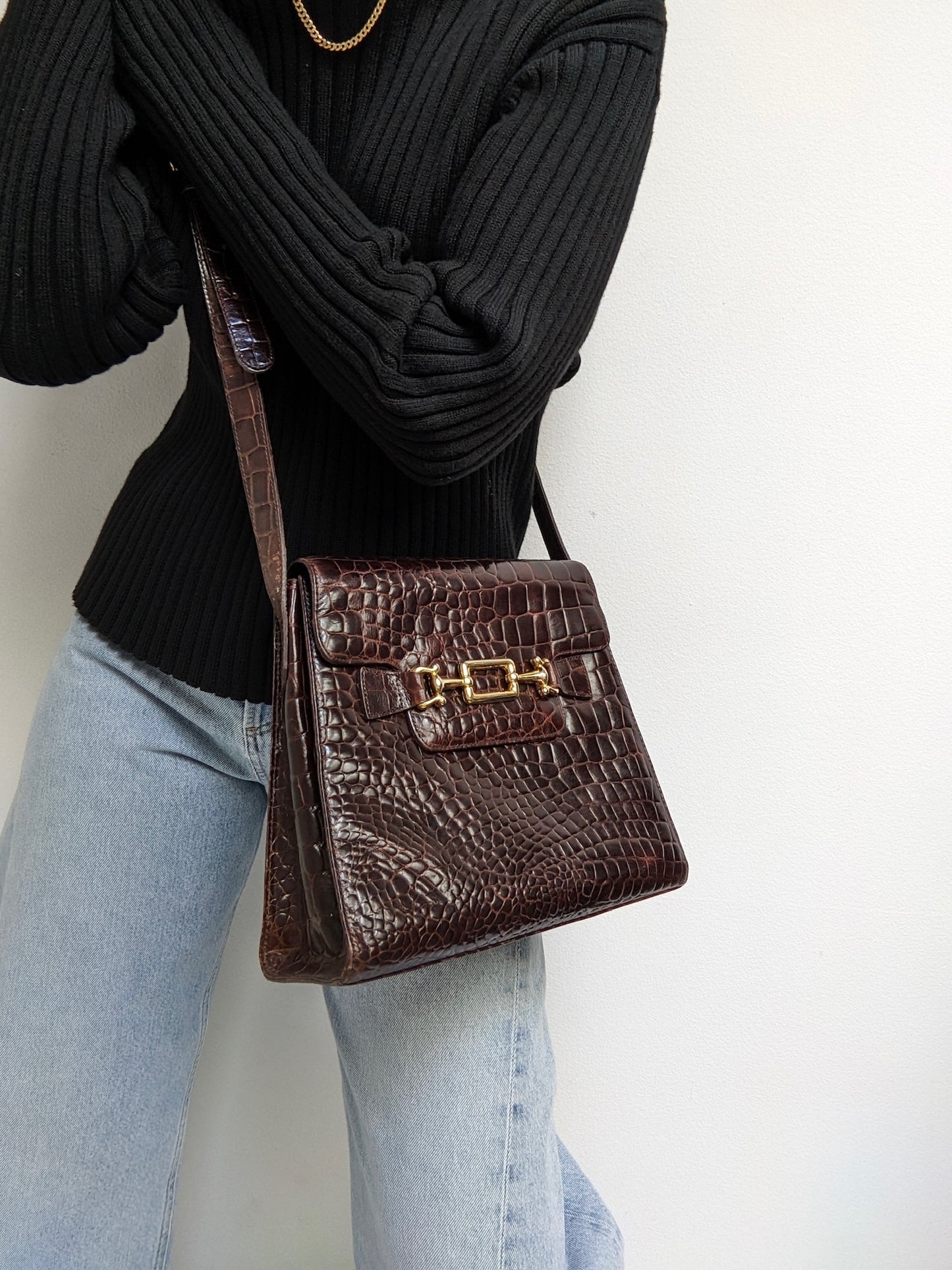 Statement Vintage Embossed Leather Bag