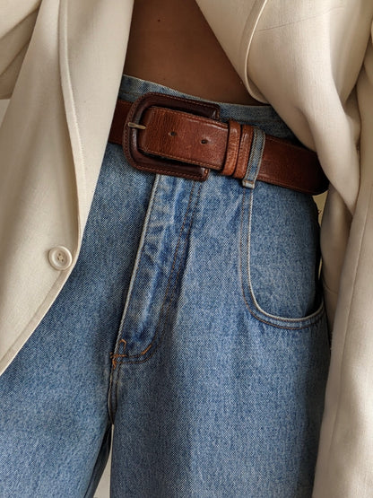 Classic Vintage Cognac Leather Belt