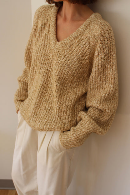 Vintage Sand Knitted Wool Sweater