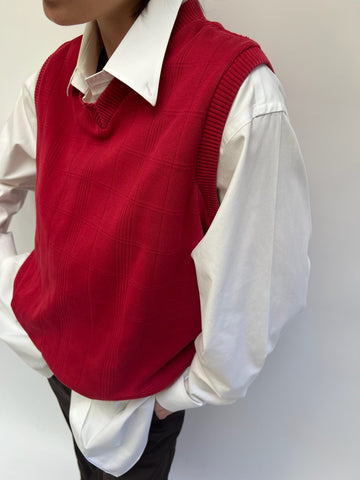 Vintage Bill Blass Windowpane Sweater Vest