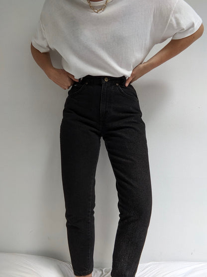 90s Black High Rise Denim