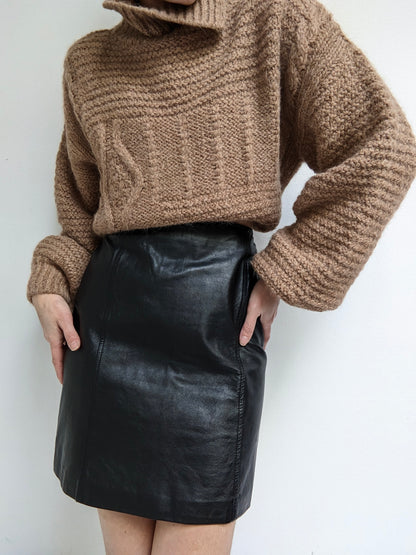 Vintage Ink Leather Mini Skirt