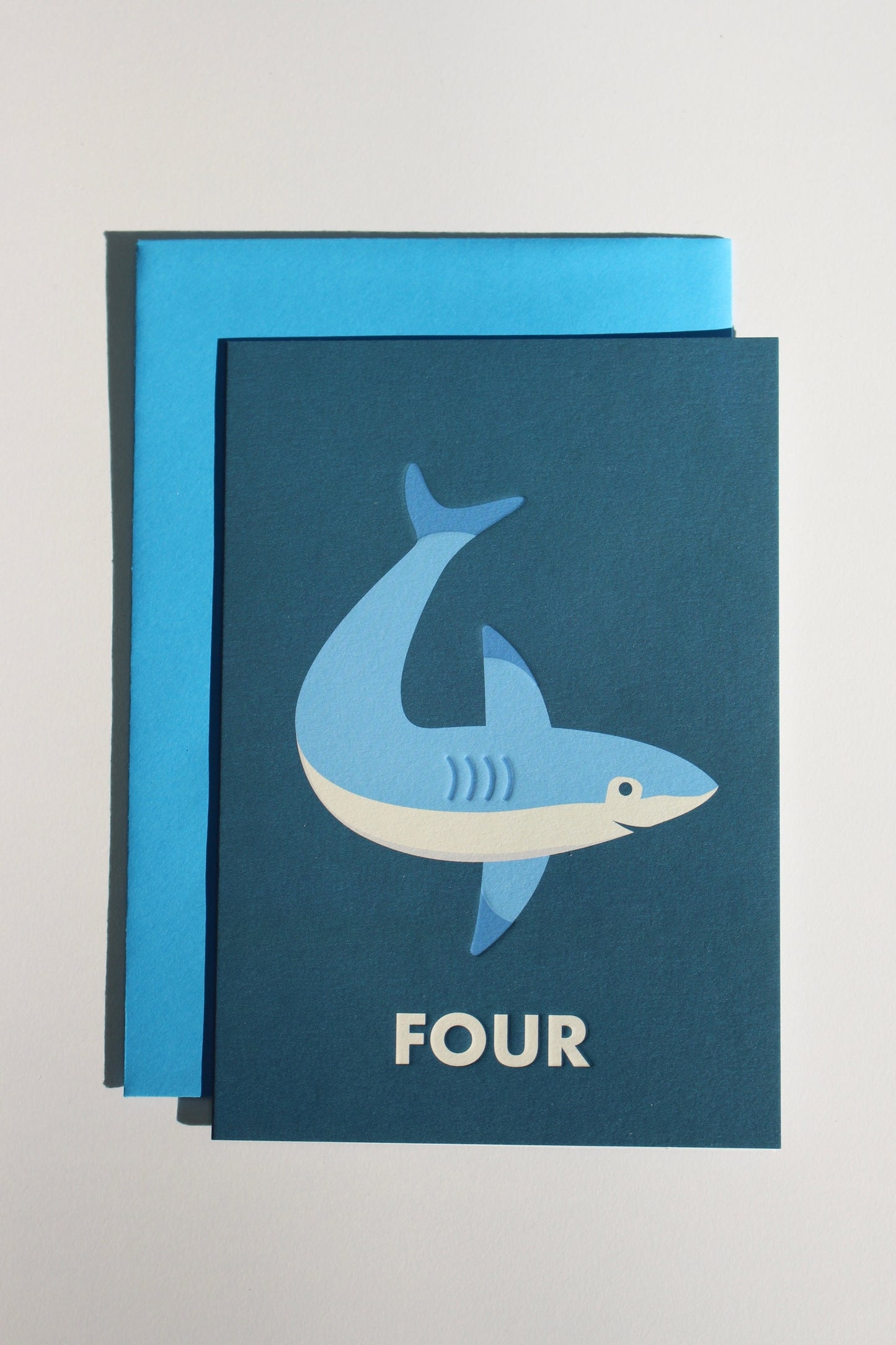 Shark 'Four' Birthday Card