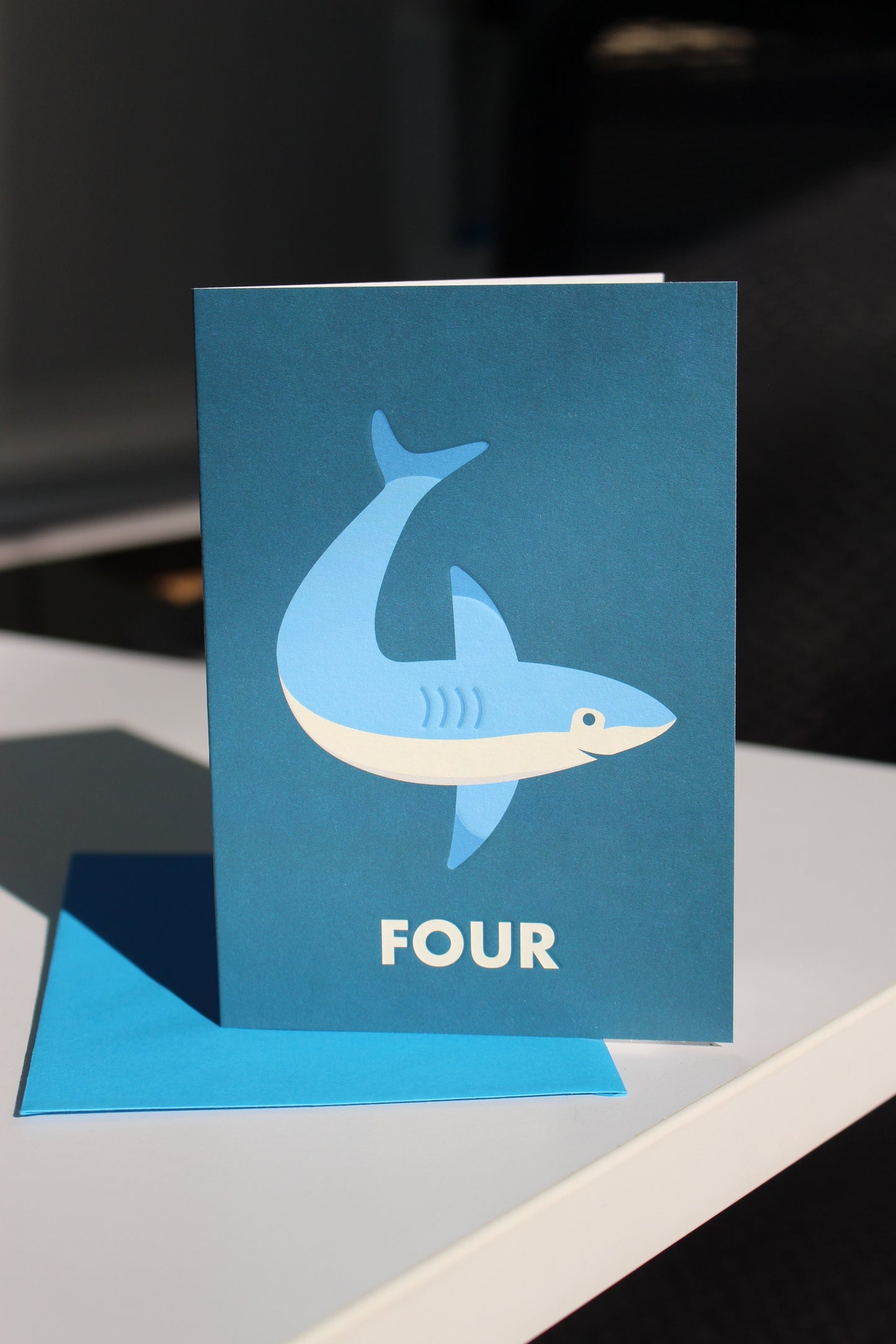 Shark 'Four' Birthday Card