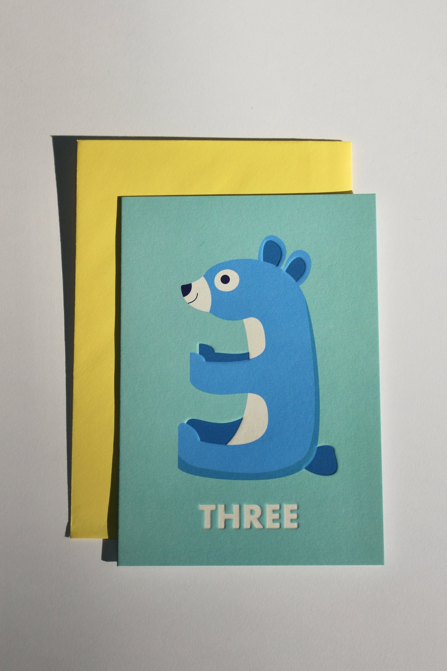 Bear 'Three' Birthday Card