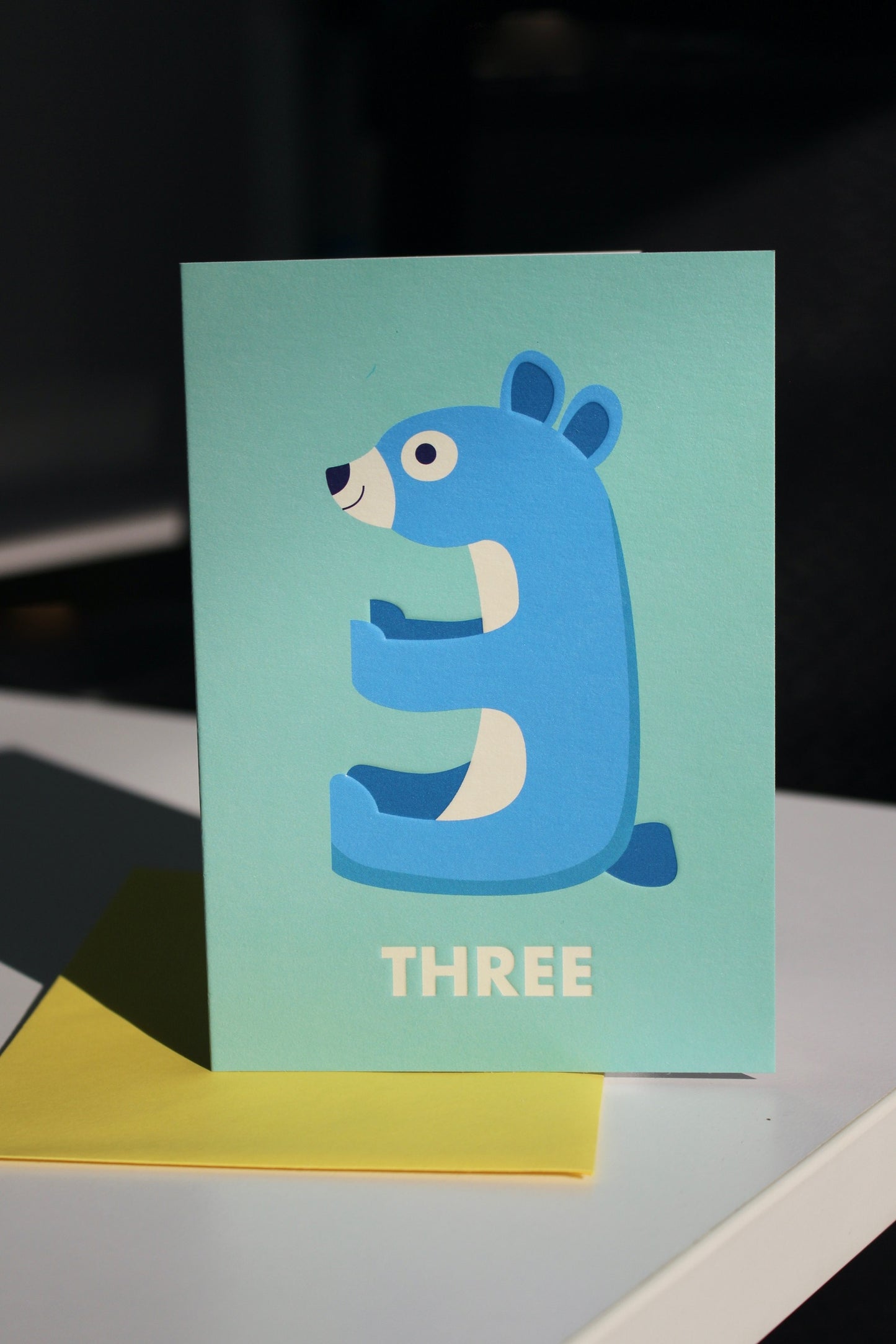 Bear 'Three' Birthday Card