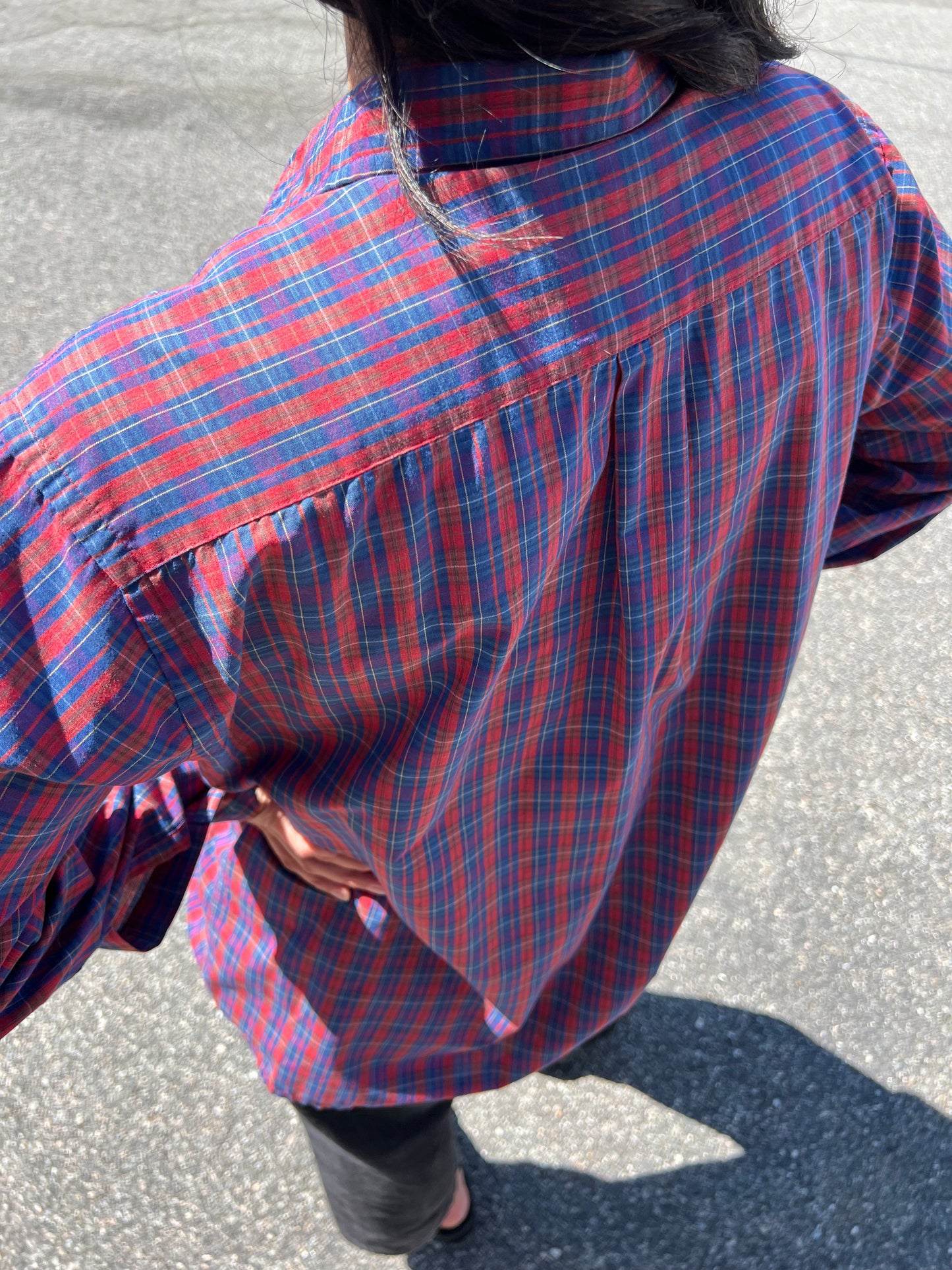 Vintage Yves Saint Laurent Crimson & Fern Plaid Button Up