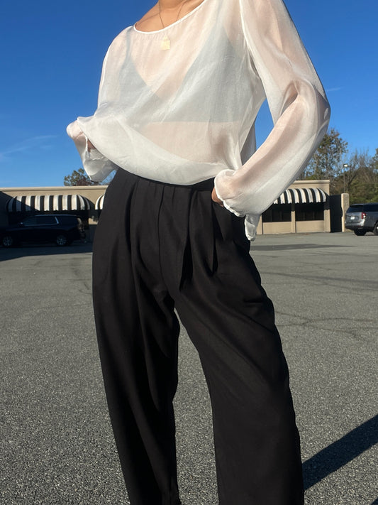 Lena Silk Herringbone Pant