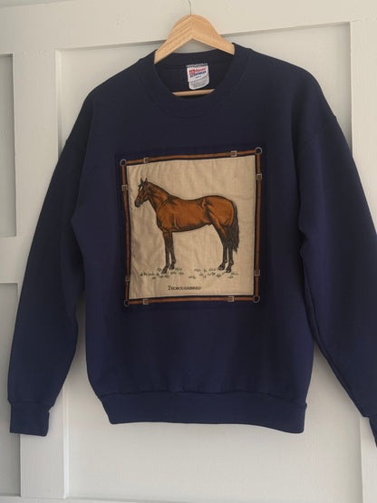 Favorite Vintage Horse Graphic Patch Sweatshirt