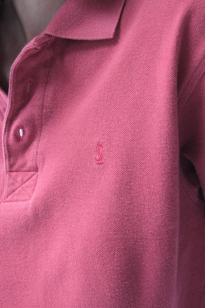 YSL Faded Berry Woven Polo