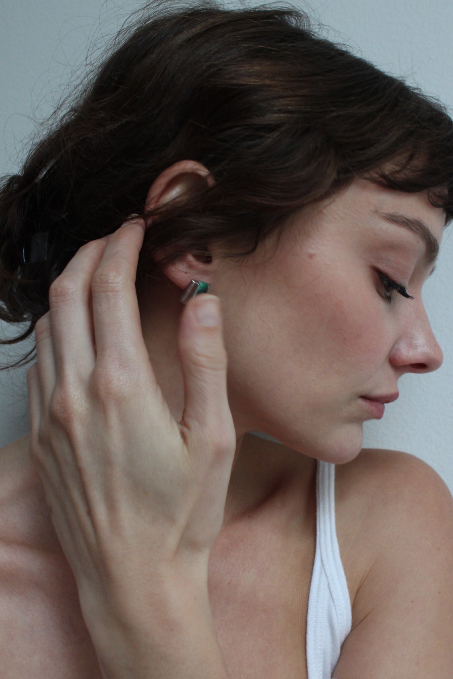 Vintage Sterling Silver & Malachite Earrings