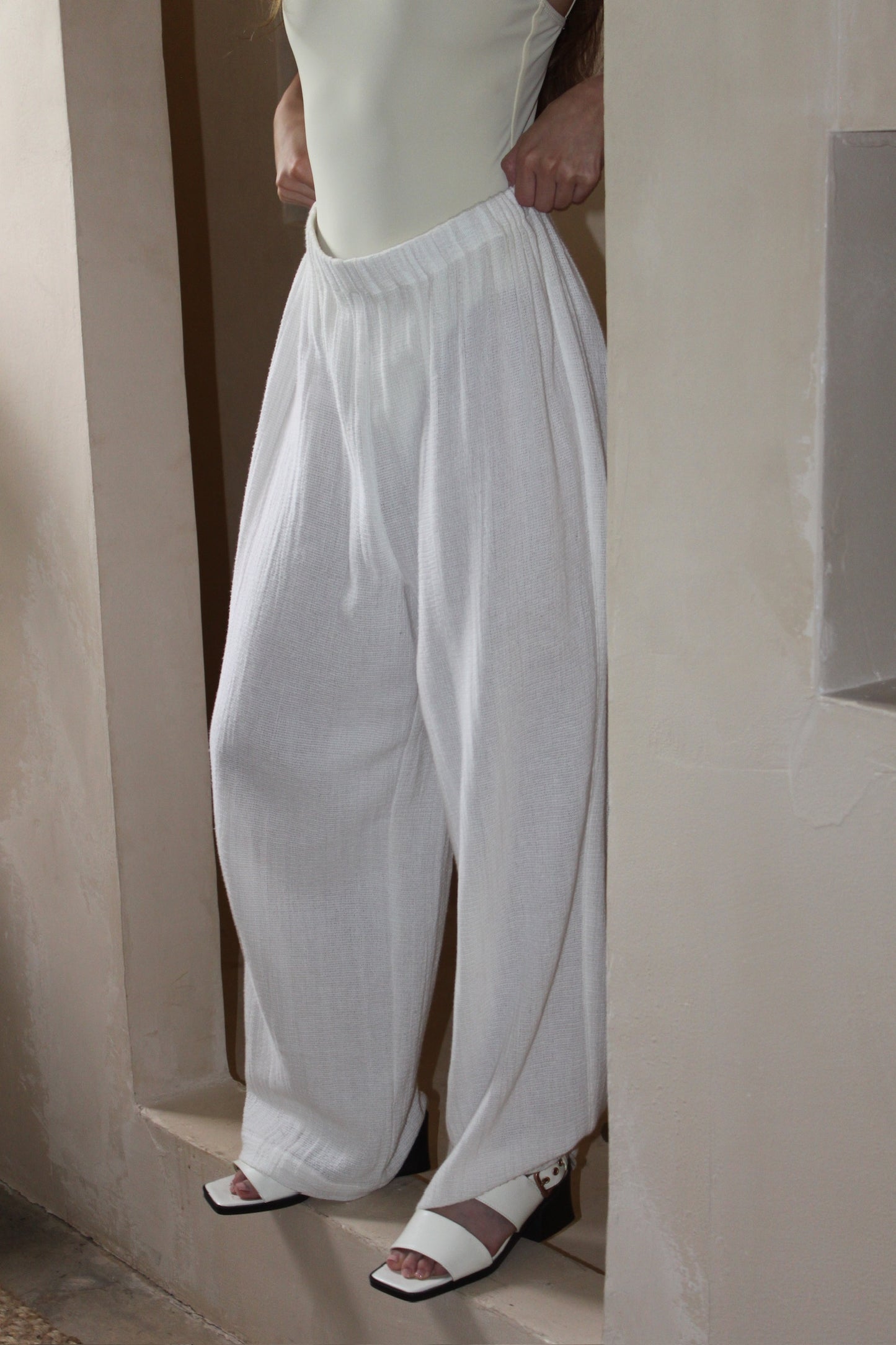 Patricia Waffled Cotton Pant