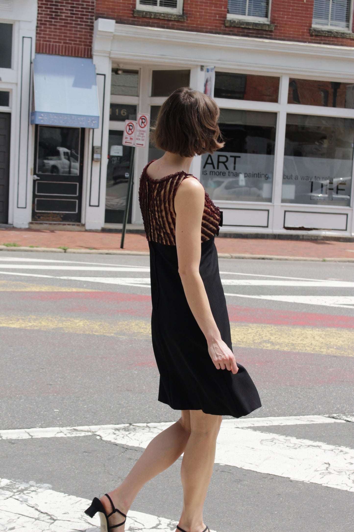 Beautiful 1960s Lace & Bow Accented Dress