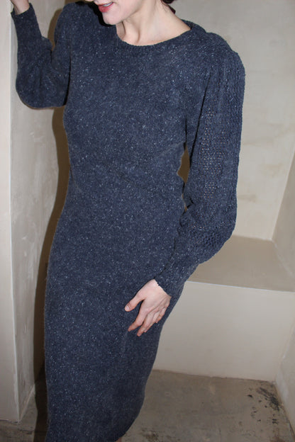 Vintage Speckled Silk & Angora Knit Dress