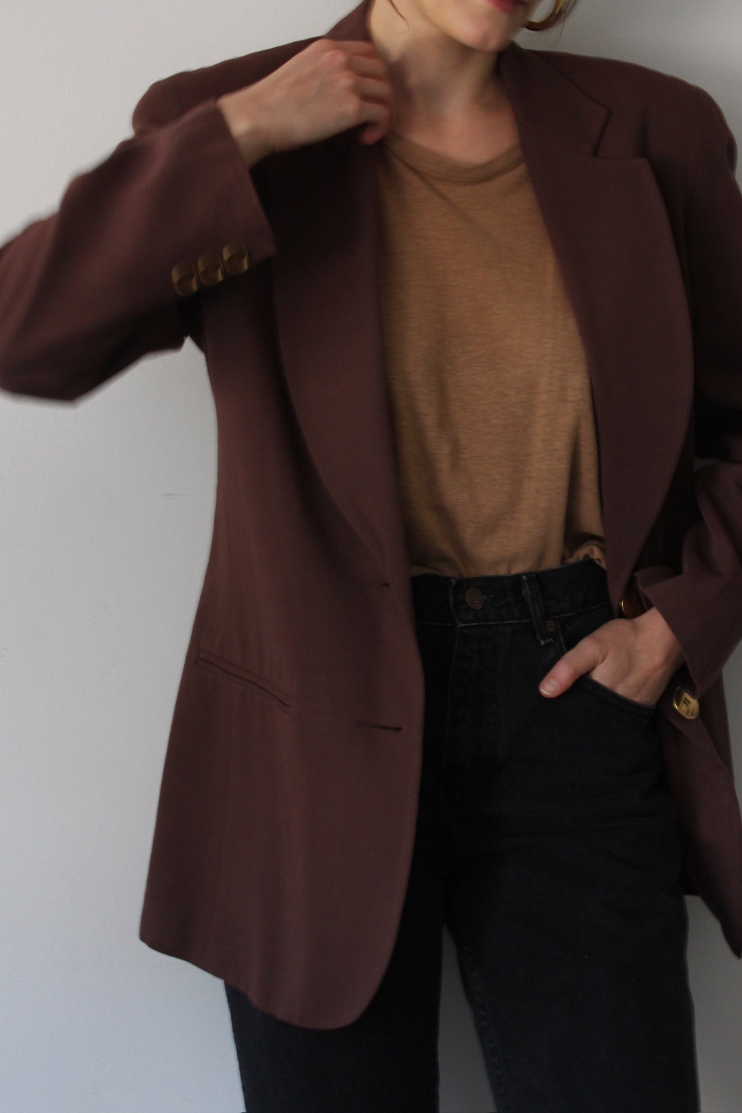 Vintage Cocoa Wool Blazer