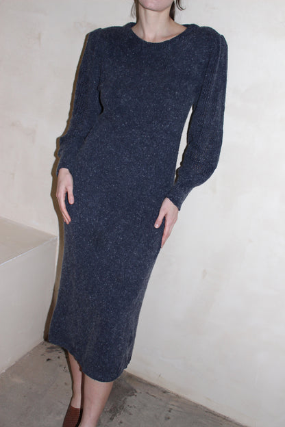 Vintage Speckled Silk & Angora Knit Dress