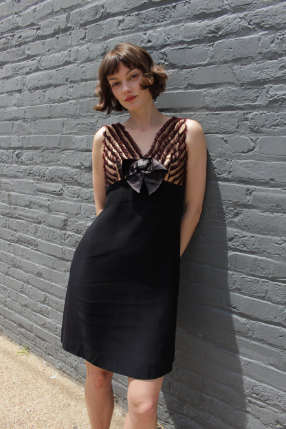 Beautiful 1960s Lace & Bow Accented Dress