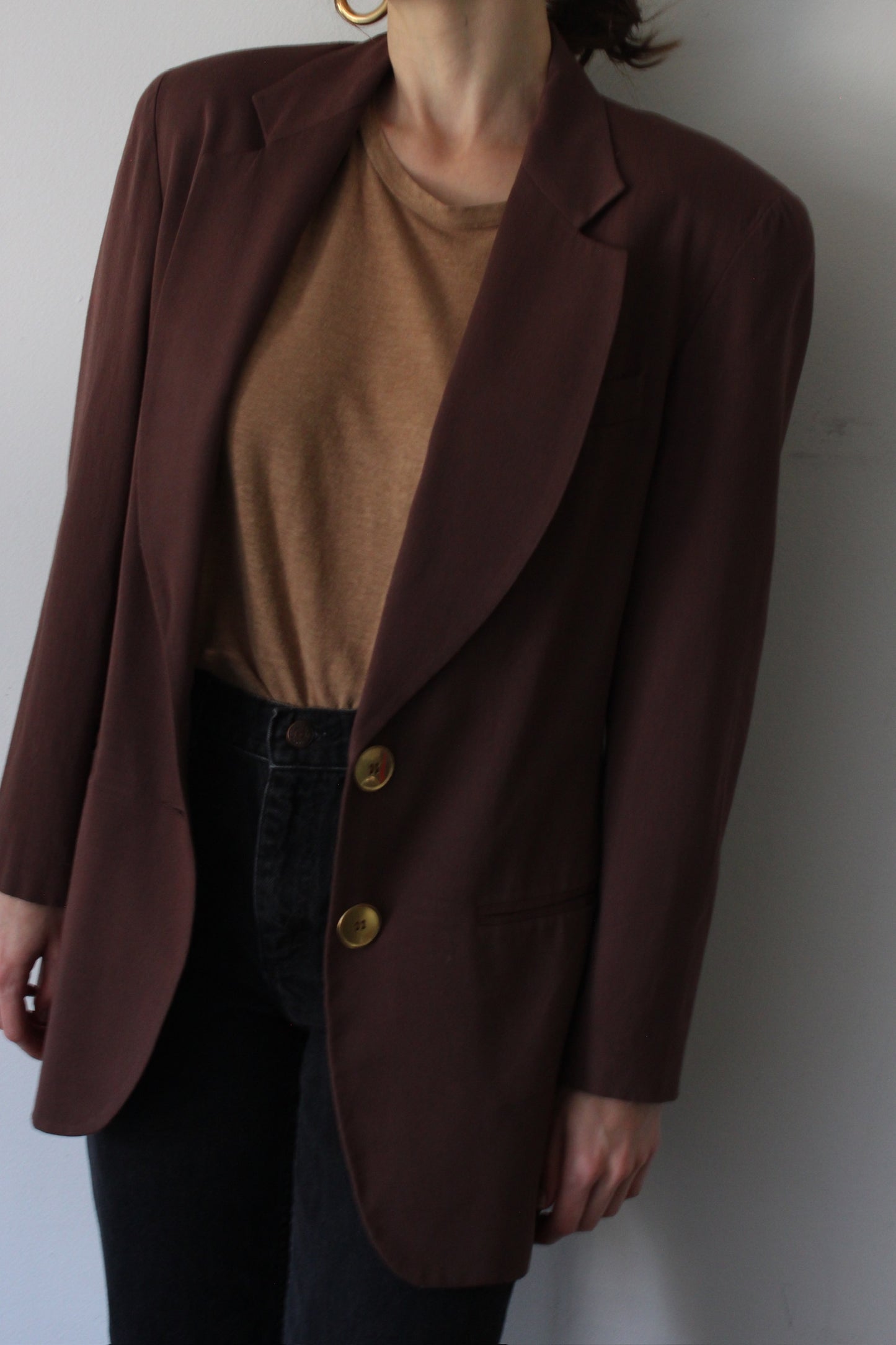 Vintage Cocoa Wool Blazer