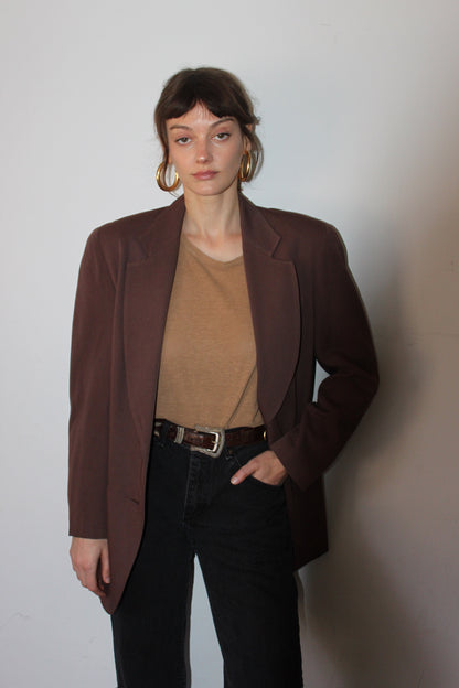 Vintage Cocoa Wool Blazer