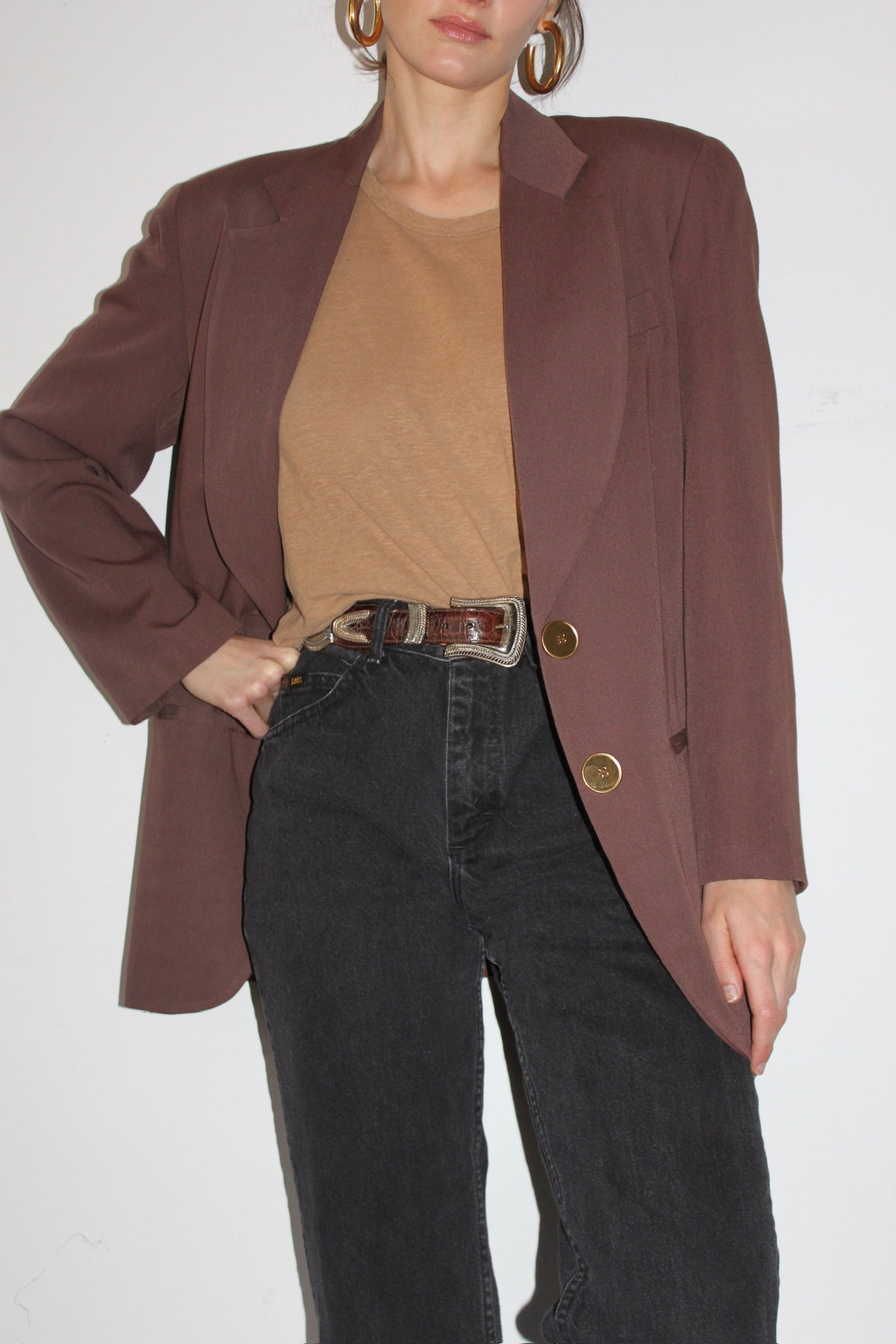 Vintage Cocoa Wool Blazer