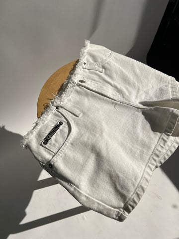 90s Low Rise White Denim Shorts