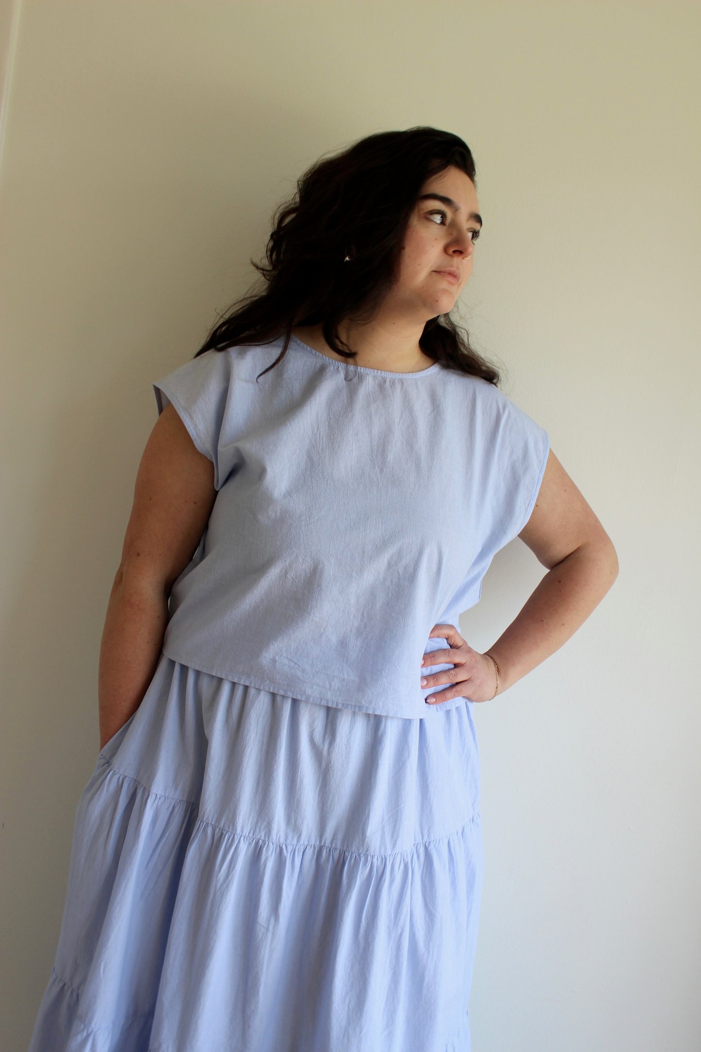 Zay Pinstripe Cotton Top