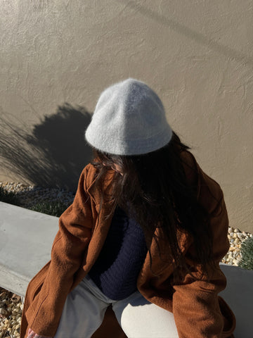 Vintage Dove Grey Angora Bucket Hat