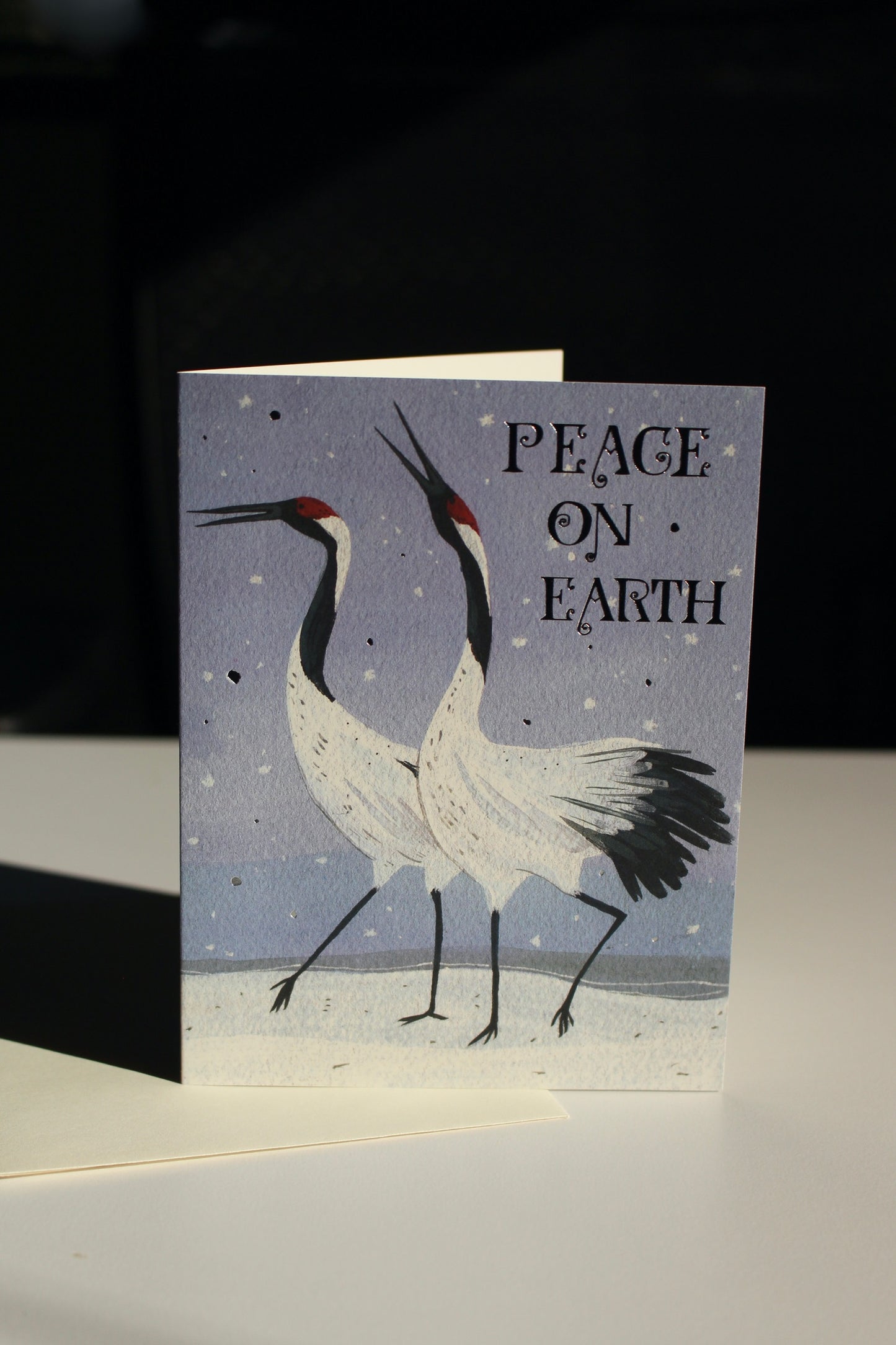 Snow Crane Holiday Card