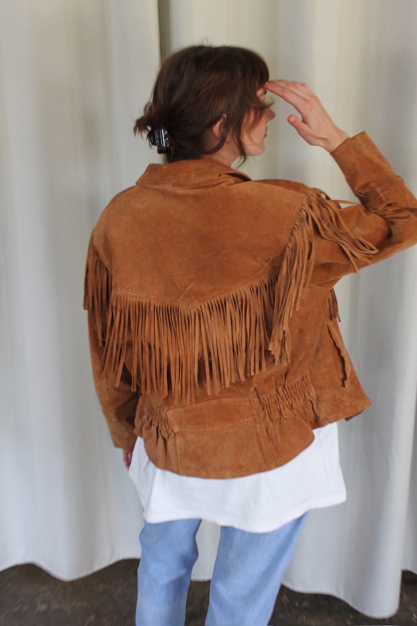 Fun Vintage Fringe Suede Jacket