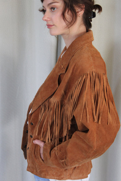 Fun Vintage Fringe Suede Jacket