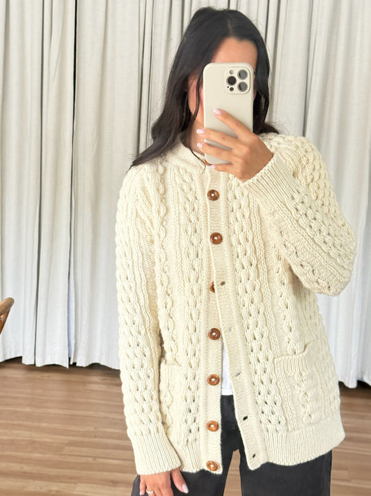 Amazing Vintage Fisherman Wool Cardigan