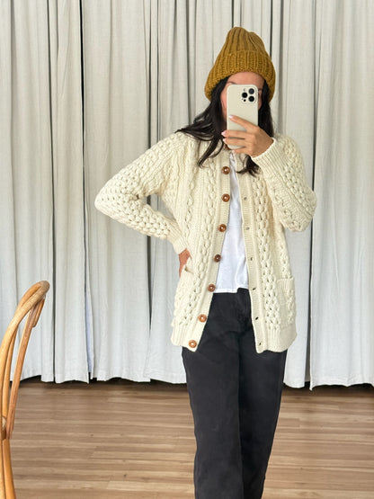 Amazing Vintage Fisherman Wool Cardigan