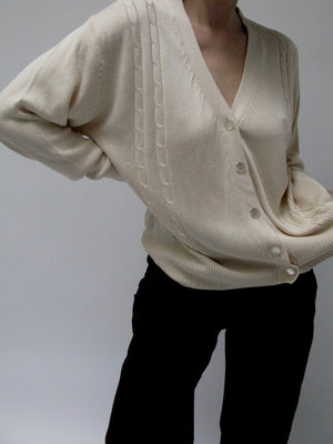 Vintage Silk Cable Knit Cardigan