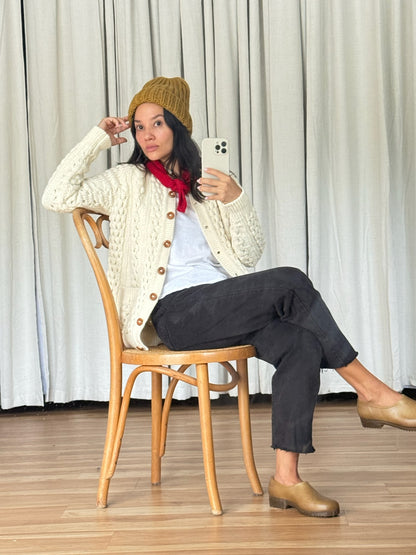 Amazing Vintage Fisherman Wool Cardigan