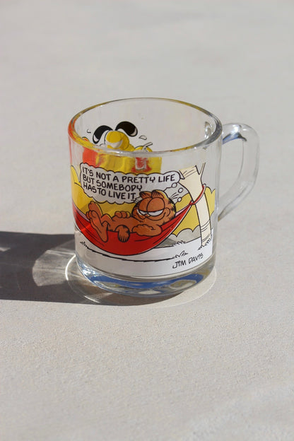 Vintage Garfield Printed Glass Mug