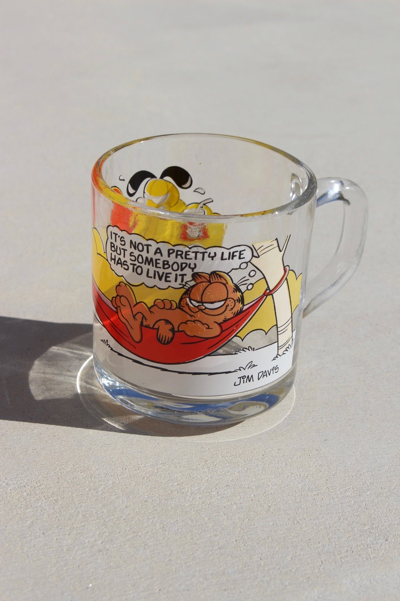 Vintage Garfield Printed Glass Mug