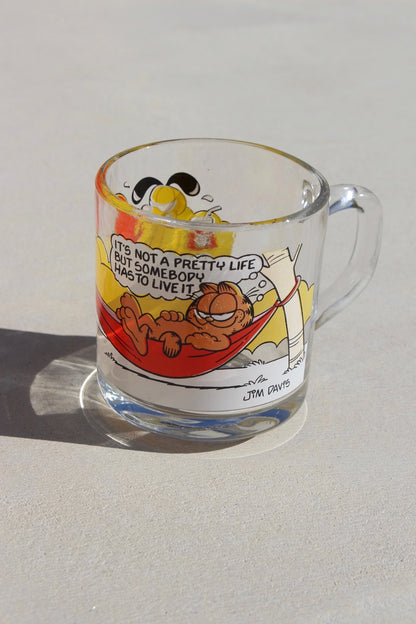 Vintage Garfield Printed Glass Mug